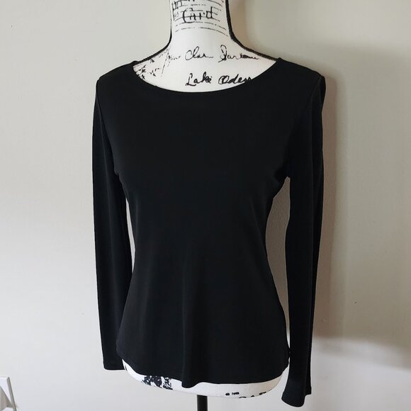 NWOT DKNY Long Sleeve Black Top - Picture 3 of 6